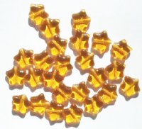 25 12mm Transparent Topaz Star Beads
